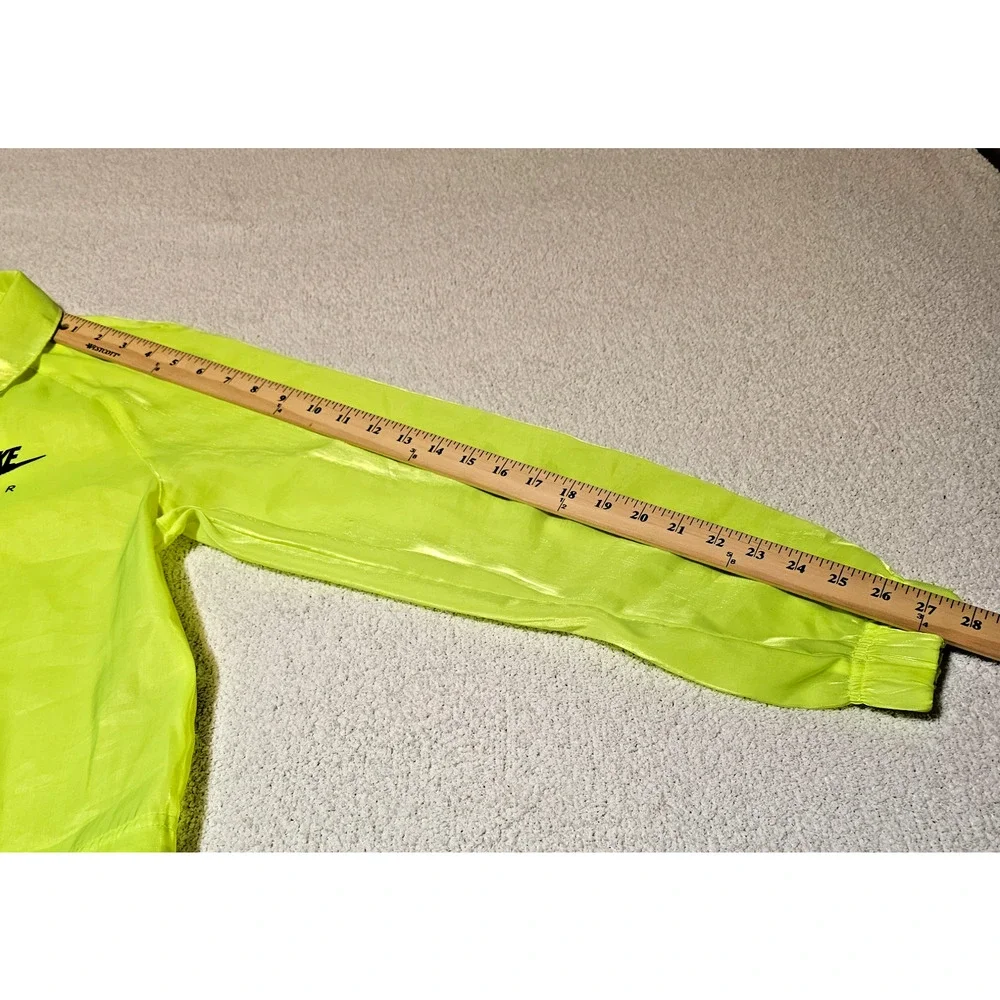 Nike Air Neon Volt Sheer Zip Windbreaker Jacket Drawstring Cropped Womens XS